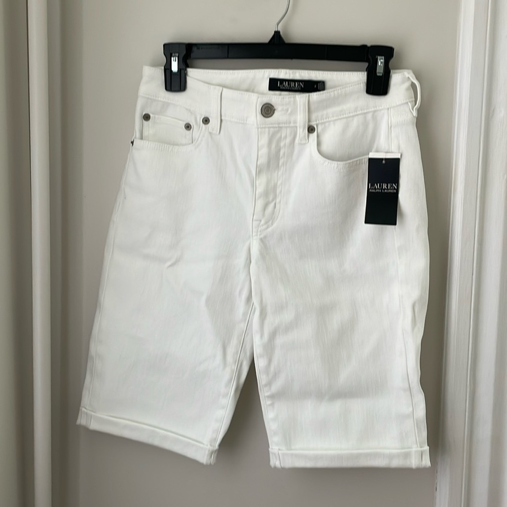 NWT Ralph Lauren white Bermuda shorts size 2